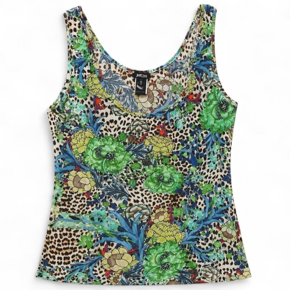 Cavalli Leopard Floral Tank
